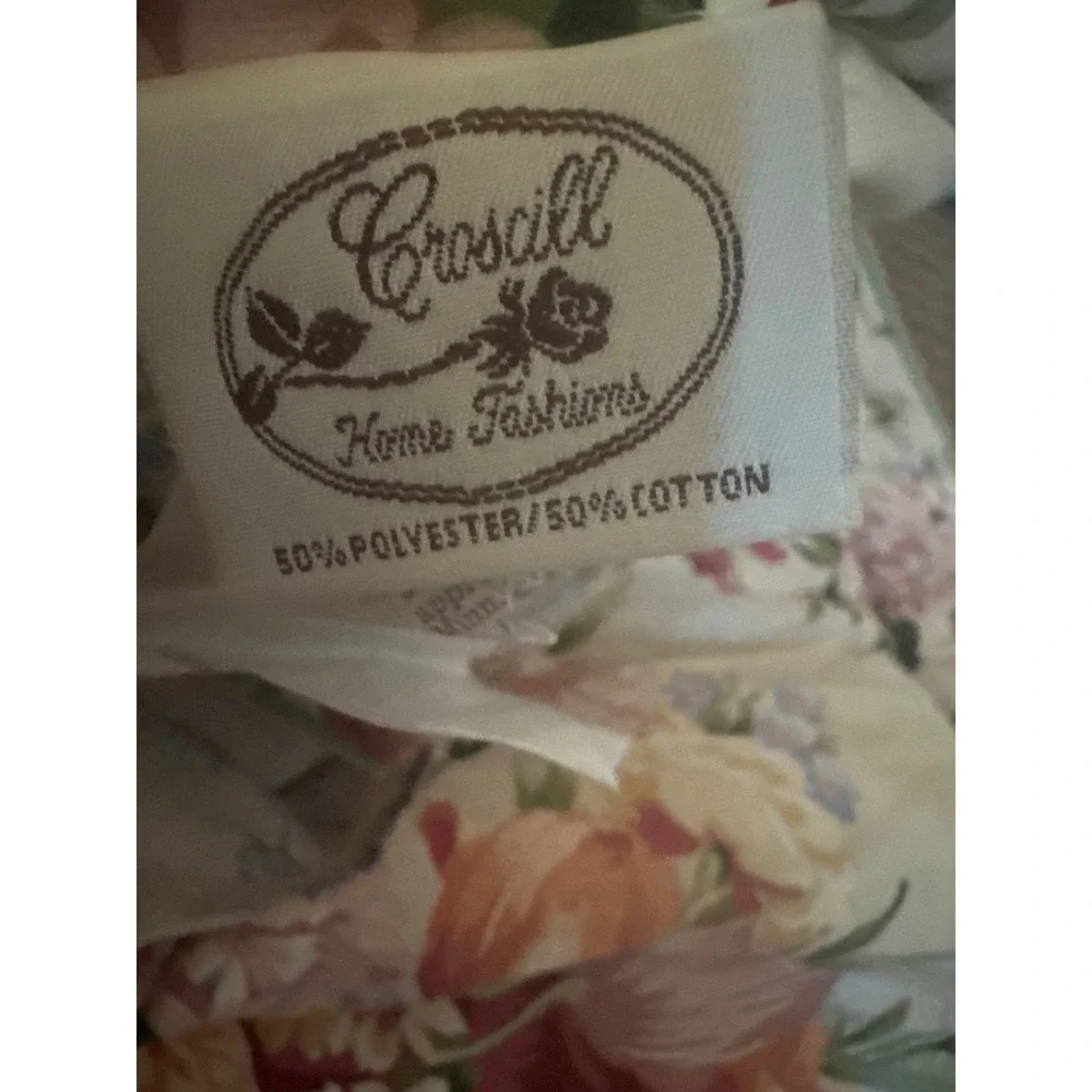 Croscill Home Fashions Floral Quilted Pillow Shams Set of 2 Sage Green Pink Rose